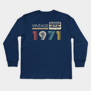 Vintage 1971 Limited Edition Cassette Kids Long Sleeve T-Shirt